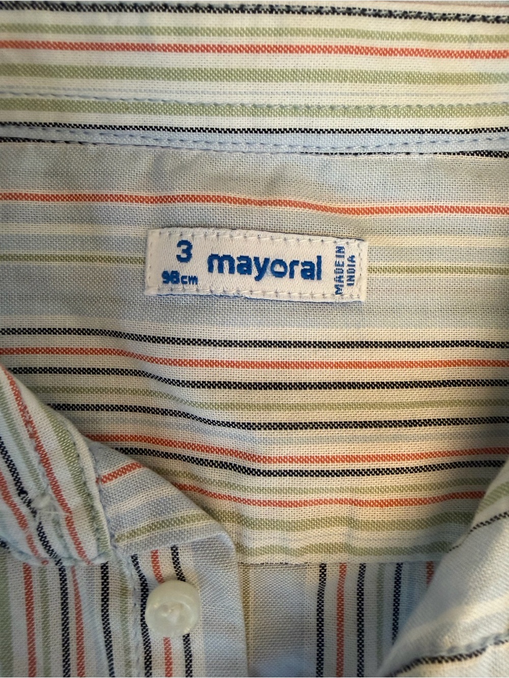 Mayoral Light Blue Multicolor Striped Button-Down Shirt - Picture 2 of 4